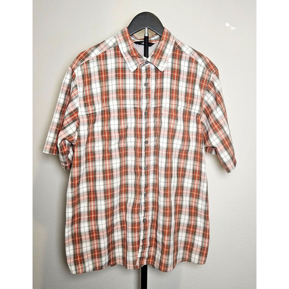 Wrangler Shirt Mens Large Plaid Short Sleeve Button Up Outdoor Western Casual